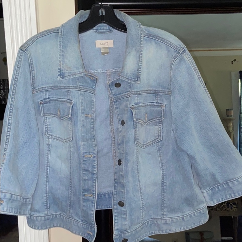 Loft denim 3/4 sleeve jacket